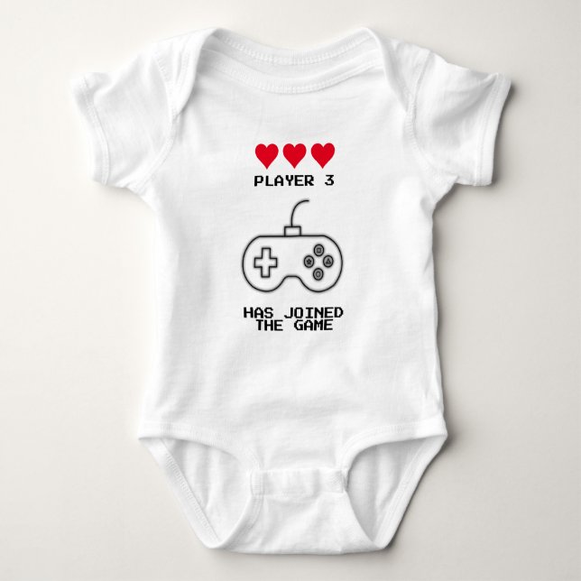 Player 3 Has Joined The Game Matching Outfit Baby Bodysuit (Front)