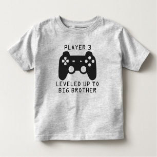 Player 3 Leveled up to Big Brother / Big Sister Toddler T-shirt