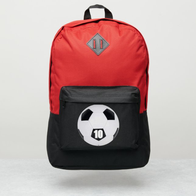 Player Backpack Sports Soccer boys red       (Front)