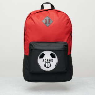 Player Backpack Sports Soccer boys Team red