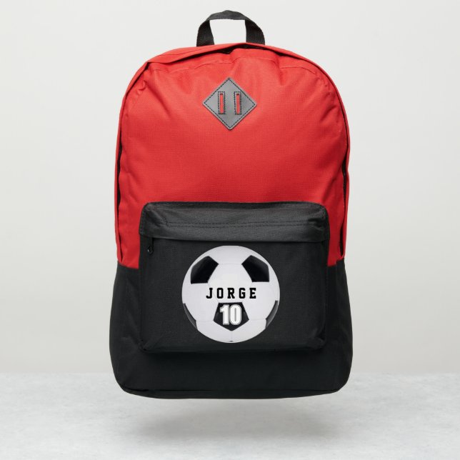 Player Backpack Sports Soccer boys Team red (Front)
