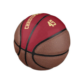 Player Club Team Name Number Custom Monogrammed Mini Basketball