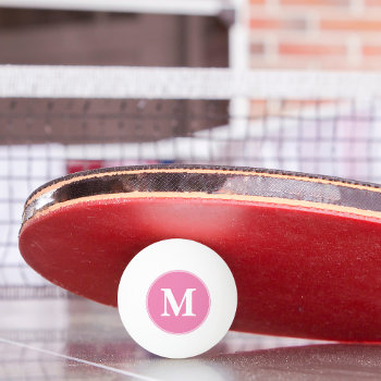 Player Coach Monogram Girly Pink Table Tennis Beer Ping Pong Ball by iCoolCreate at Zazzle