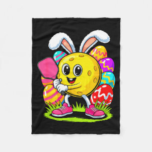 Player easter bunny colorful chocolate eggs fleece blanket