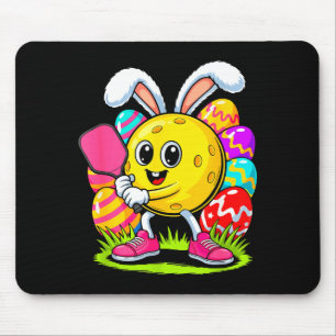 Player easter bunny colorful chocolate eggs mouse pad