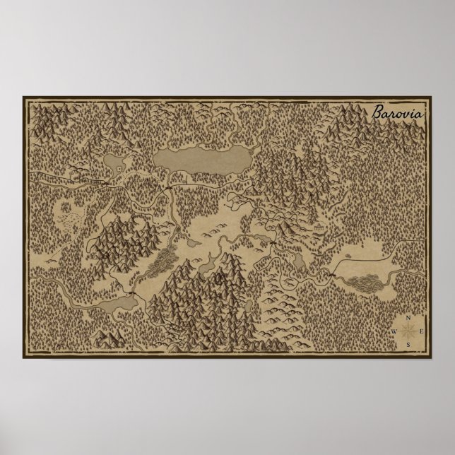 Player Handout map of Barovia (Curse of Strahd) Poster (Front)