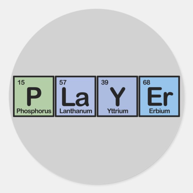 Player made of Elements Classic Round Sticker (Front)