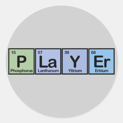 Player made of Elements Classic Round Sticker