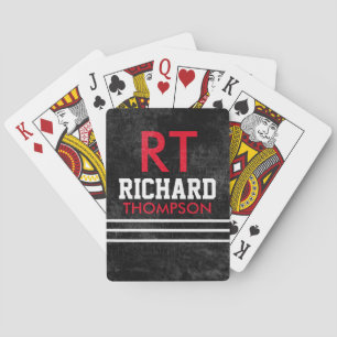 Player Monogram (name + initials) on aged Poker Cards