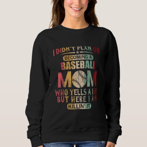 Player Mother Cheer Mom Boy Baseball Baseball Sweatshirt