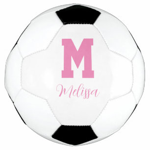 Player name and monogram soccer ball