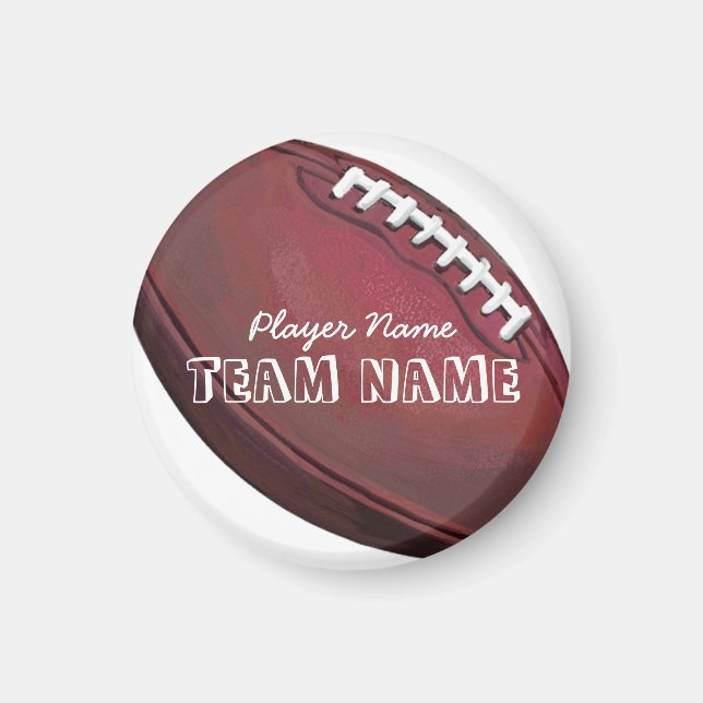 Player Name and Number Football Magnet (Front)