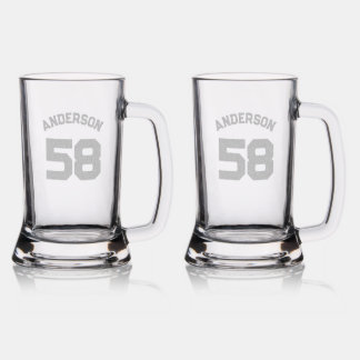 Player Name and Number Sports Jersey Beer Mug Stein