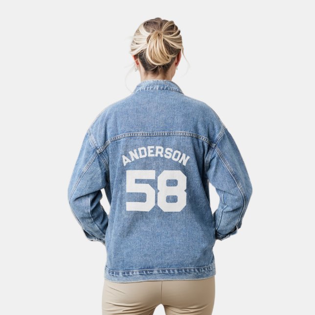 Player Name and Number Sports Jersey  Denim Jacket (Model)