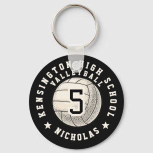 Player Name High School Volleyball Team Keychain