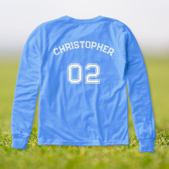 Player Name Jersey Number Boys Blue Long Sleeve Tri-Blend Shirts (Player Name Jersey Number Boys Blue Long Sleeve Tri-Blend Shirts)
