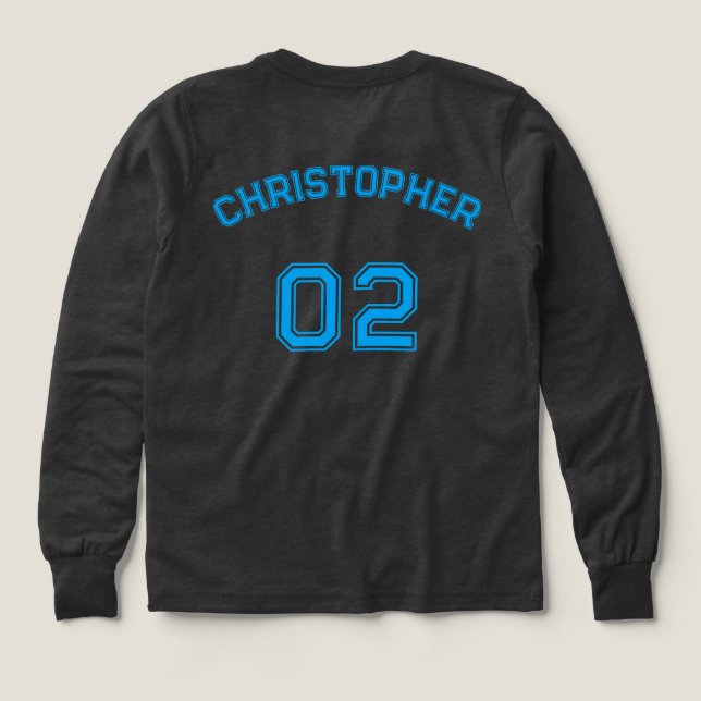 Player Name Jersey Number Boys Grey Long Sleeve Tri-Blend Shirts (Design Back)