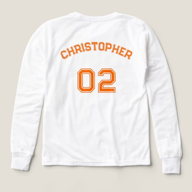 Player Name Jersey Number Boys White Long Sleeve Tri-Blend Shirts (Design Back)