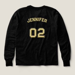 Player Name Jersey Number Girls Black Long Sleeve Tri-Blend Shirts
