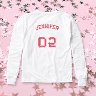 Player Name Jersey Number Girls White Long Sleeve Tri-Blend Shirts