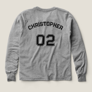 Player Name Jersey Number Grey Boys Long Sleeve Tri-Blend Shirts