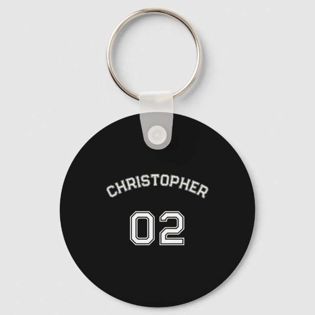 Player Name Jersey Number Mens Long Sleeve  Keychain (Front)