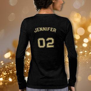 Player Name Jersey Number Womens Black Long Sleeve Tri-Blend Shirt