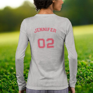 Player Name Jersey Number Womens Grey Long Sleeve Tri-Blend Shirt