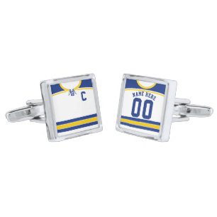 Player Name & Number Ice Hockey Jersey Cuff Links
