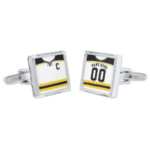 Player Name & Number Ice Hockey Jersey Cuff Links