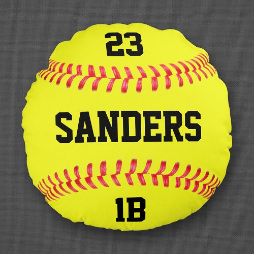 Player Name Number  Position Fastpitch Softball Round Pillow