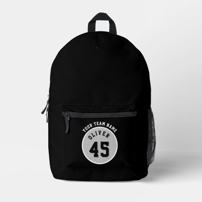 Player Name Number Team Name Sports Printed Backpack (Front)