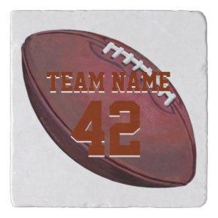 Player Name on Painted Football Trivet