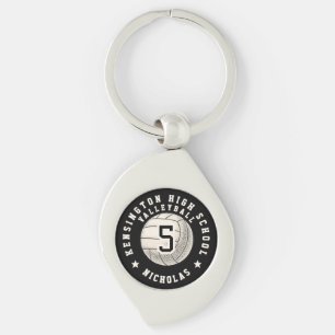 Player Name School Volleyball Team Keychain