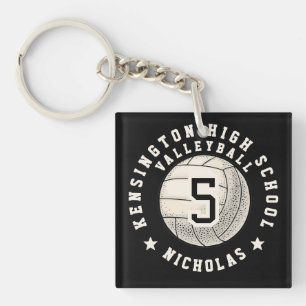 Player Name School Volleyball Team Keychain