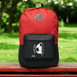 Player Name | Team Name | Number | Soccer Port Authority® Backpack<br><div class="desc">Gear up your young athlete with the Boys Soccer Ball Kids Sports School Port Authority® Backpack. This dynamic backpack features a fun soccer ball design, perfect for school and sports activities. Made from durable materials, it includes spacious compartments, sturdy zippers, and side pockets for water bottles. The padded straps ensure...</div>