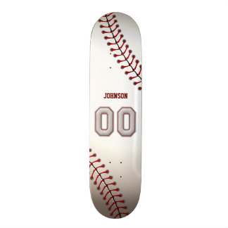 Player Number 00 - Cool Baseball Stitches Skateboard Deck