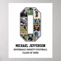 Player Number 0 Senior Sports Team Photo Collage