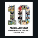 Player Number 10 Senior Sports Team Photo Collage Poster<br><div class="desc">Personalized photo collage for player number 10. This customizable photo gift is perfect for senior night, sports award banquet or birthday gift for your athlete son, daughter or student. It's a great way to display precious moments and memories from their sports games. The poster features a collage of photos, and...</div>