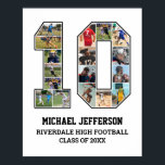 Player Number 10 Senior Sports Team Photo Collage Poster<br><div class="desc">Personalized photo collage for player number 10. This customizable photo gift is perfect for senior night, sports award banquet or birthday gift for your athlete son, daughter or student. It's a great way to display precious moments and memories from their sports games. The poster features a collage of photos, and...</div>