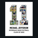 Player Number 11 Senior Sports Team Photo Collage Poster<br><div class="desc">Personalized photo collage for player number 11. This customizable photo gift is perfect for senior night, sports award banquet or birthday gift for your athlete son, daughter or student. It's a great way to display precious moments and memories from their sports games. The poster features a collage of photos, and...</div>