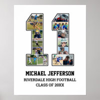 Player Number 11 Senior Sports Team Photo Collage