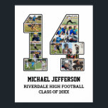 Player Number 14 Senior Sports Team Photo Collage Poster<br><div class="desc">Personalized photo collage for player number 14. This customizable photo gift is perfect for senior night, sports award banquet or birthday gift for your athlete son, daughter or student. It's a great way to display precious moments and memories from their sports games. The poster features a collage of photos, and...</div>