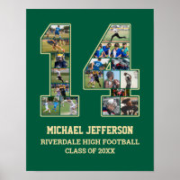 Player Number 14 Senior Sports Team Photo Collage