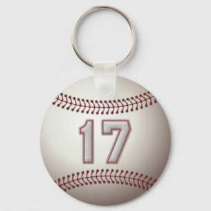 Player Number 17 - Cool Baseball Stitches Keychain