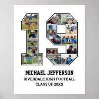 Player Number 19 Senior Sports Team Photo Collage