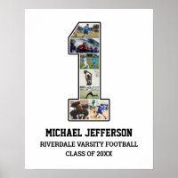 Player Number 1 Senior Sports Team Photo Collage