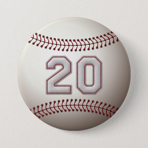 Player Number 20 _ Cool Baseball Stitches Pins