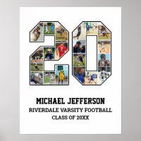 Player Number 20 Senior Sports Team Photo Collage