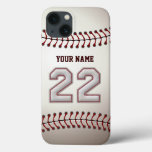 Player Number 22 - Cool Baseball Stitches Look Iphone 13 Case at Zazzle